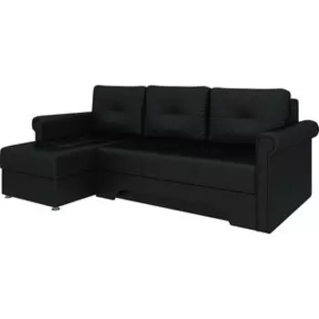 Диван угловой АртМебель Гранд эко-кожа черный левый