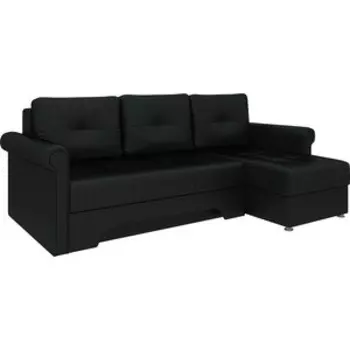 Диван угловой АртМебель Гранд эко-кожа черный правый