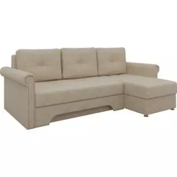 Диван угловой АртМебель Гранд микровельвет бежевый правый