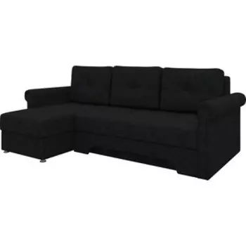 Диван угловой АртМебель Гранд микровельвет черный левый