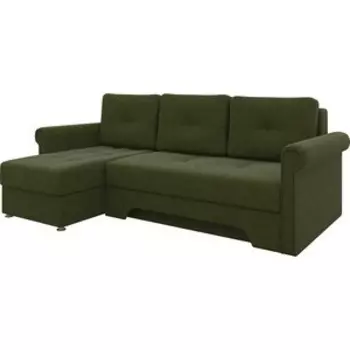 Диван угловой АртМебель Гранд микровельвет зеленый левый