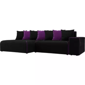 Диван угловой АртМебель Кёльн микровельвет черный левый угол