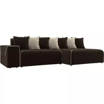 Диван угловой АртМебель Кёльн микровельвет коричневый правый угол