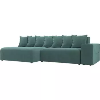 Диван угловой АртМебель Кёльн велюр бирюза левый угол