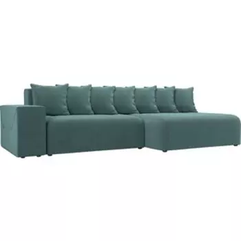 Диван угловой АртМебель Кёльн велюр бирюза правый угол
