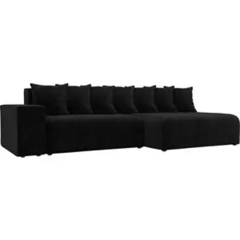 Диван угловой АртМебель Кёльн велюр черный правый угол