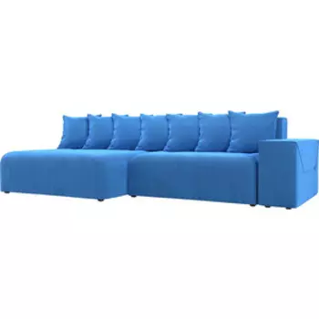 Диван угловой АртМебель Кёльн велюр голубой левый угол