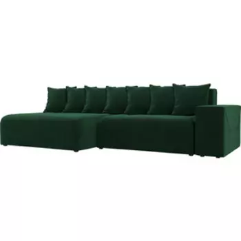 Диван угловой АртМебель Кёльн велюр зеленый левый угол