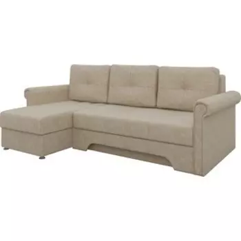 Диван угловой АртМебель Леон микровельвет бежевый левый