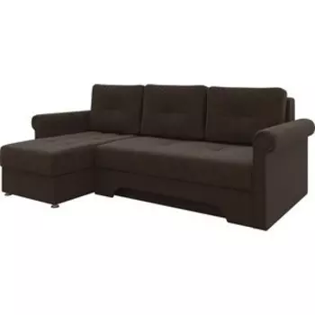 Диван угловой АртМебель Леон микровельвет коричневый левый