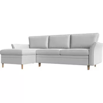 Диван угловой АртМебель София экокожа белый левый угол