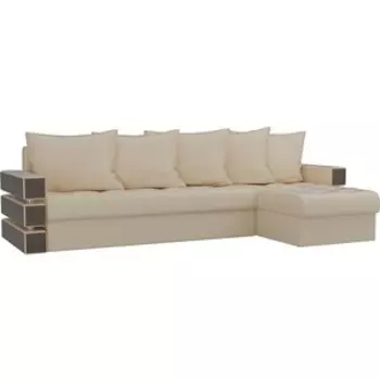 Диван угловой АртМебель Венеция эко-кожа бежевый правый