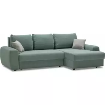 Диван угловой Ладья Коста правый угол, велюр, ментоловый