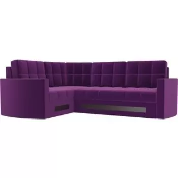 Диван угловой Мебелико Белла У микровельвет фиолетовый левый