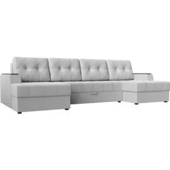 Диван угловой Мебелико Эмир-П эко-кожа белый
