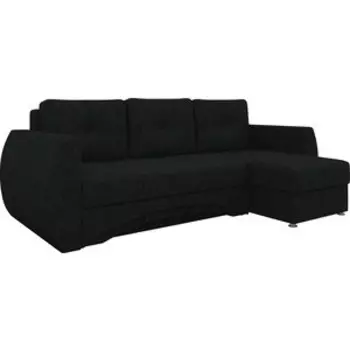 Диван угловой Мебелико Сатурн микровельвет черный правый