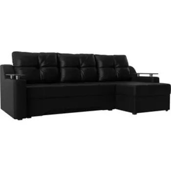 Диван угловой Мебелико Сенатор эко-кожа черный правый
