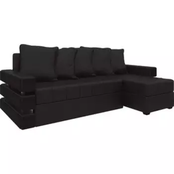 Диван угловой Мебелико Венеция эко-кожа Коричневый правый