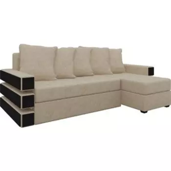 Диван угловой Мебелико Венеция микровельвет бежевый правый
