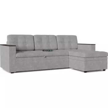 Диван угловой Смарт Атланта (Атлантик) Steel без стола дельфин правый (СА0381475967)