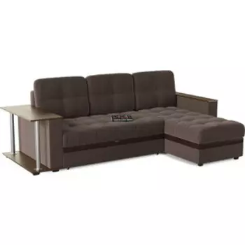 Диван угловой Смарт Атланта Классик choco со столом дельфин правый (А0381475764)