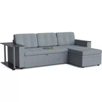 Диван угловой Смарт Диван Угловой Атланта Классик Грей со столом дельфин правый