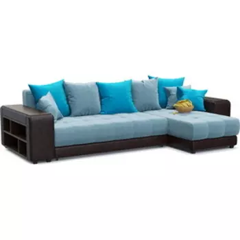 Диван угловой Смарт Дубай blue еврокнижка правый