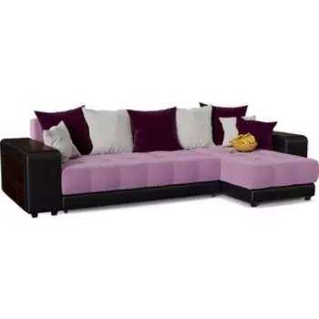 Диван угловой Смарт Дубай Simpl еврокнижка фиолетовый/черный правый (CA2151512849)