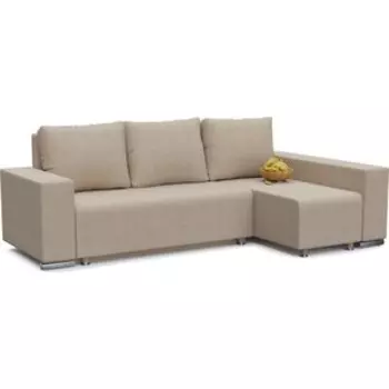Диван угловой Смарт Маркиз бежевая рогожка еврокнижка правый (А0011285672)