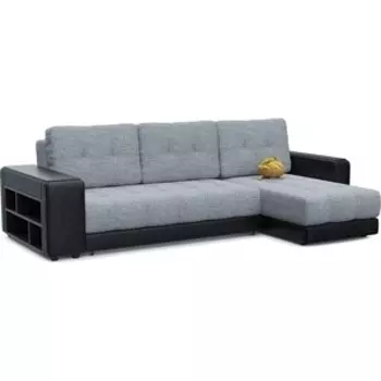 Диван угловой Смарт Милан (Брюссель) серая рогожка еврокнижка правый (СА0011285717)