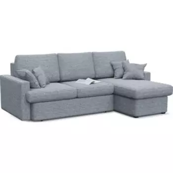 Диван угловой Смарт Пекин серая рогожка еврокнижка правый (А0011285927)