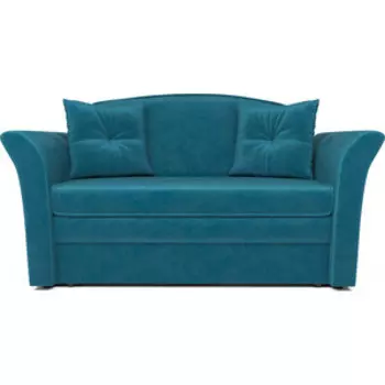 Диван выкатной Mebel Ars Малютка №2 бархат сине-зеленый STAR VELVET 43 BLACK GREEN ППУ