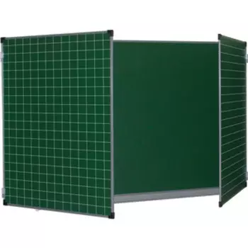 Доска для мела магнитная 3-х элементная BRAUBERG 100x150/300 зеленая 236972