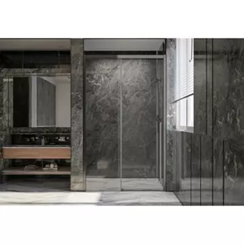 Душевая дверь Veconi Premium Trento PTD-30GR 150х200 прозрачная, брашированный графит (PTD30-GR-150-01-C4)