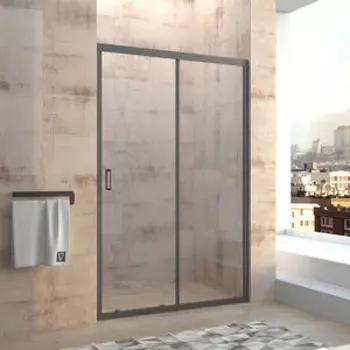 Душевая дверь Veconi Vianno 130x195 прозрачная, черная (VN46B-130-01-19C1)