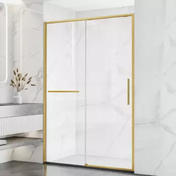 Душевая дверь Vincea Slim Soft 120х200 прозрачная, брашированное золото (VDS-1SS120CLG)