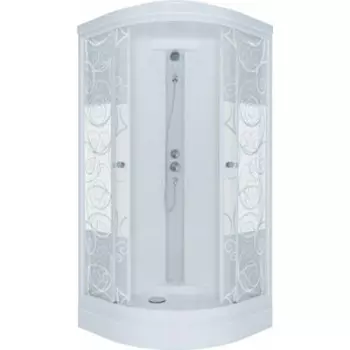 Душевая кабина Triton Стандарт А ДН4 90х90 задние стенки белые, стекла Аква узоры (Щ0000027239)