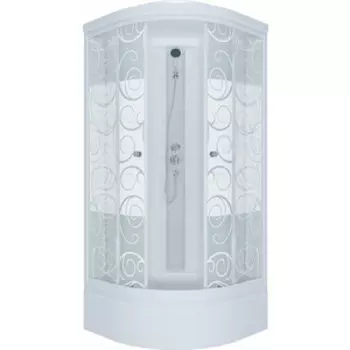 Душевая кабина Triton Стандарт В ДН4 100х100 задние стенки белые, стекла Аква узоры (Щ0000030295)