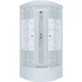Душевая кабина Triton Стандарт В ДН4 90х90 задние стенки белые, стекла Аква узоры (Щ0000027248)