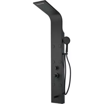 Душевая панель Aquanet Galaxy Black AP40-05 с изливом и гидромассажем, черный матовый (237440)