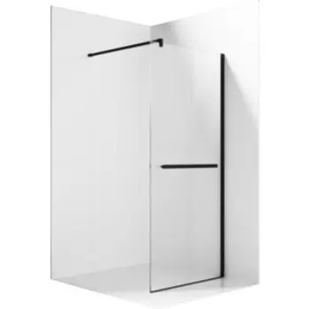 Душевая перегородка Ambassador Walk-in 110х200 прозрачная, черная (15031234)