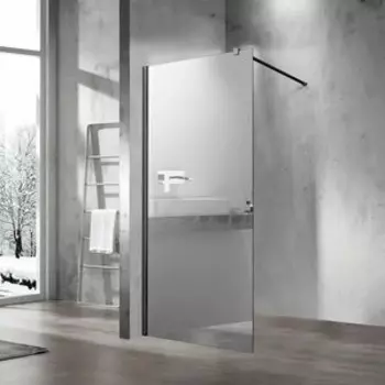 Душевая перегородка Vincea Walk-In VSW-1H 90х200 зеркальная, черная матовая (VSW-1H900MRB)