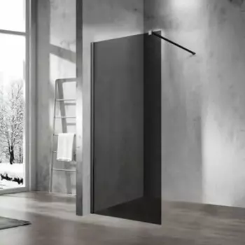 Душевая перегородка Vincea Walk-In VSW-1H 120х120х200 профиль черный матовый, стекло тонированное (VSW-1H120CGB)