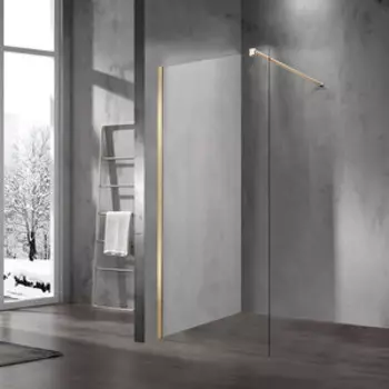 Душевая перегородка Vincea Walk-In VSW-1H 120х120х200 профиль матовый золотой, стекло прозрачное (VSW-1H120CLG)