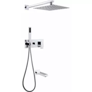 Душевая система Abber Daheim с изливом, хром (AF8217)