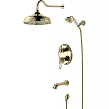Душевая система Lemark Brava с изливом, золото (LM4722G)