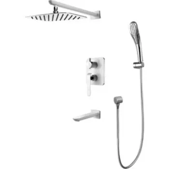 Душевая система Lemark Melange с изливом, хром/белый (LM4922CW)