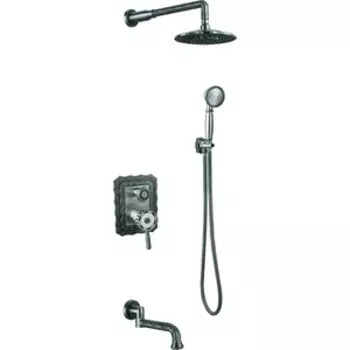 Душевая система ZorG Antic с изливом, серебро (A 104DS-SL)