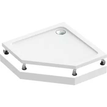 Душевой поддон BAS Пента 90х90 с ножками и панелью, (ПН00062, ЭП00062, КН00001)