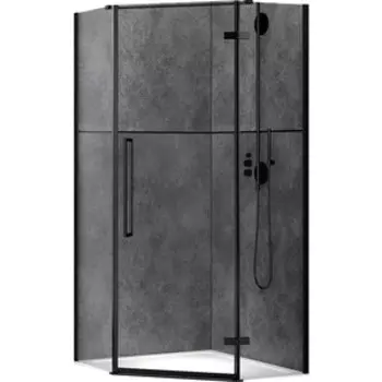 Душевой уголок Abber Ewiges Wasser 90х90 с поддоном, прозрачный, черный (AG05090B, ST10T)
